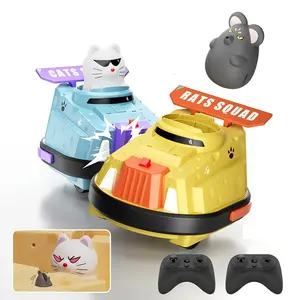 2 Pack Remote Control Car, RC Ejecting Bumper Car for Kids, Cat and Rat War Cheese Bumper Car, Car Toys for Ages 5-7, Christmas Gifts