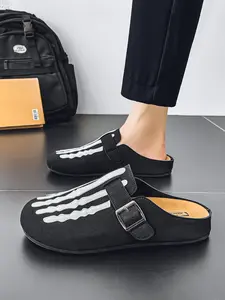 Men's Casual Half-Enclosed Sandals, Soft Lightweight Design, Fashionable and Functional, Spring Summer Large Size, Colorblock Pattern Clogs