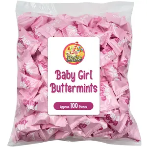 Baby Girl Buttermints - 100 Count - Baby Shower Butter Mints - Baby Shower Candy Perfect For Gender Reveal Parties, Hospital Goodie Bags, Welcome Baby Party, And More