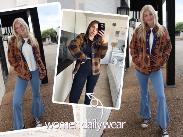 ZEAGOO Women's Cozy Fleece Jacket Western Aztec Print Button Down Coat with Pockets Casual Warm Outwear 2025 Winter Outerwear Outdoor