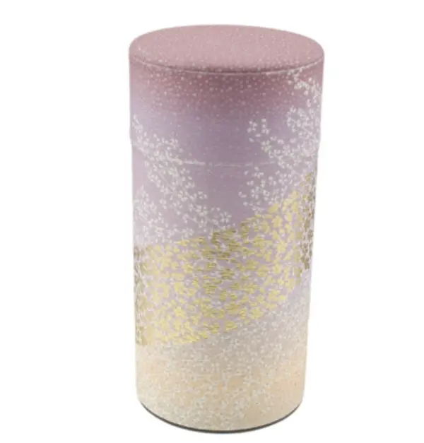 Japanese Tea Container - Pink & Gold Floral