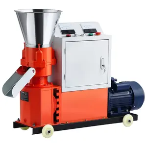 VEVOR Feed Pellet Mill Machine, 5 mm Animal Feed Pellet Making Machine, 3KW 240V Animal Food Granulator Mill Machines with 3 Pressure Rollers 4 Wheels, Ideal for Poultry, Livestock, Farm Animals