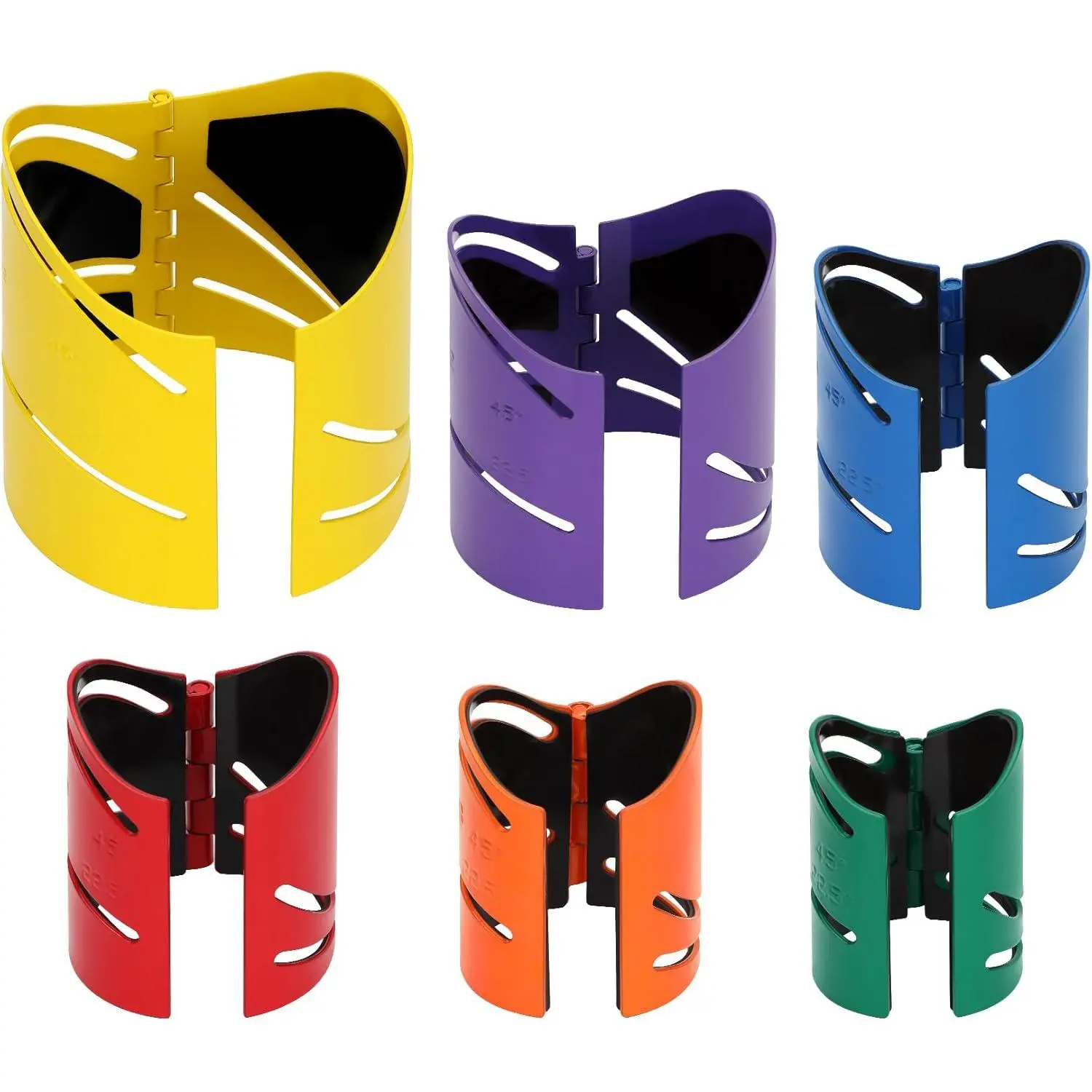 6Piece Magnetic Metal Pipe Cutting Guide Kit - (Includes Sizes: 1-5/8" 1-7/8" 2-3/8" 2-7/8" 3-1/2" 4-1/2"), Guides Cuts at 45°, 90°, 22.5° and Saddle Cut, Pipe Marking Tool, Steel