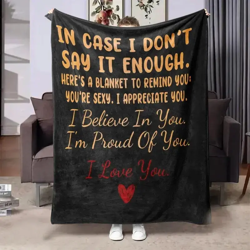 Cozy soft warm flannel throw blanket – romantic love quote, affirmation text, heart message art, indoor home decor for sofa bed, Valentine’s gift for her, couples, cozy throw blanket, flannel throw blanket