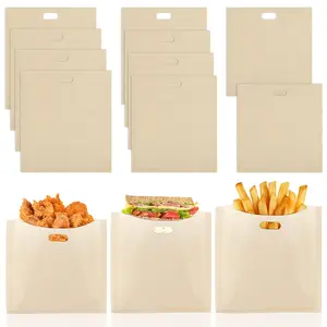 Toaster Bags 10 Pack, 3 Sizes Toaster Bags Reusable, Heat Resistant Non-Stick, Washable Toaster Sleeves Compatible with Toaster Microwave, Great for Grill Cheese Sandwich Toast Panini Snacks