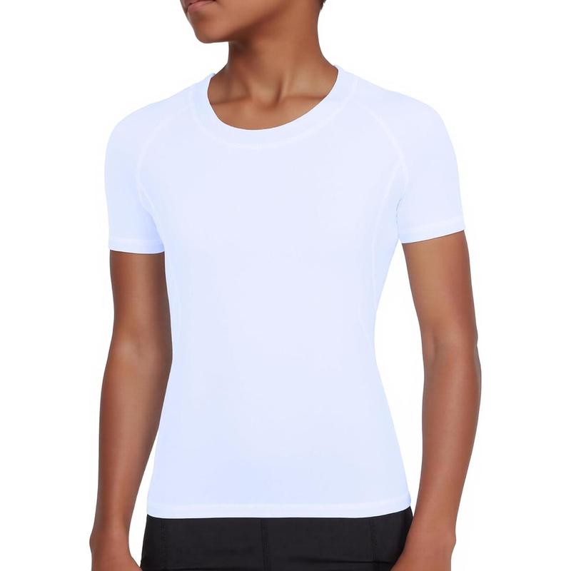 3 pieces  Youth Boys Compression Shirt Short Sleeve Kids Quick Dry Base Layer Undershirt Basketball Athletic T-Shirt Retro Style Summer Men's