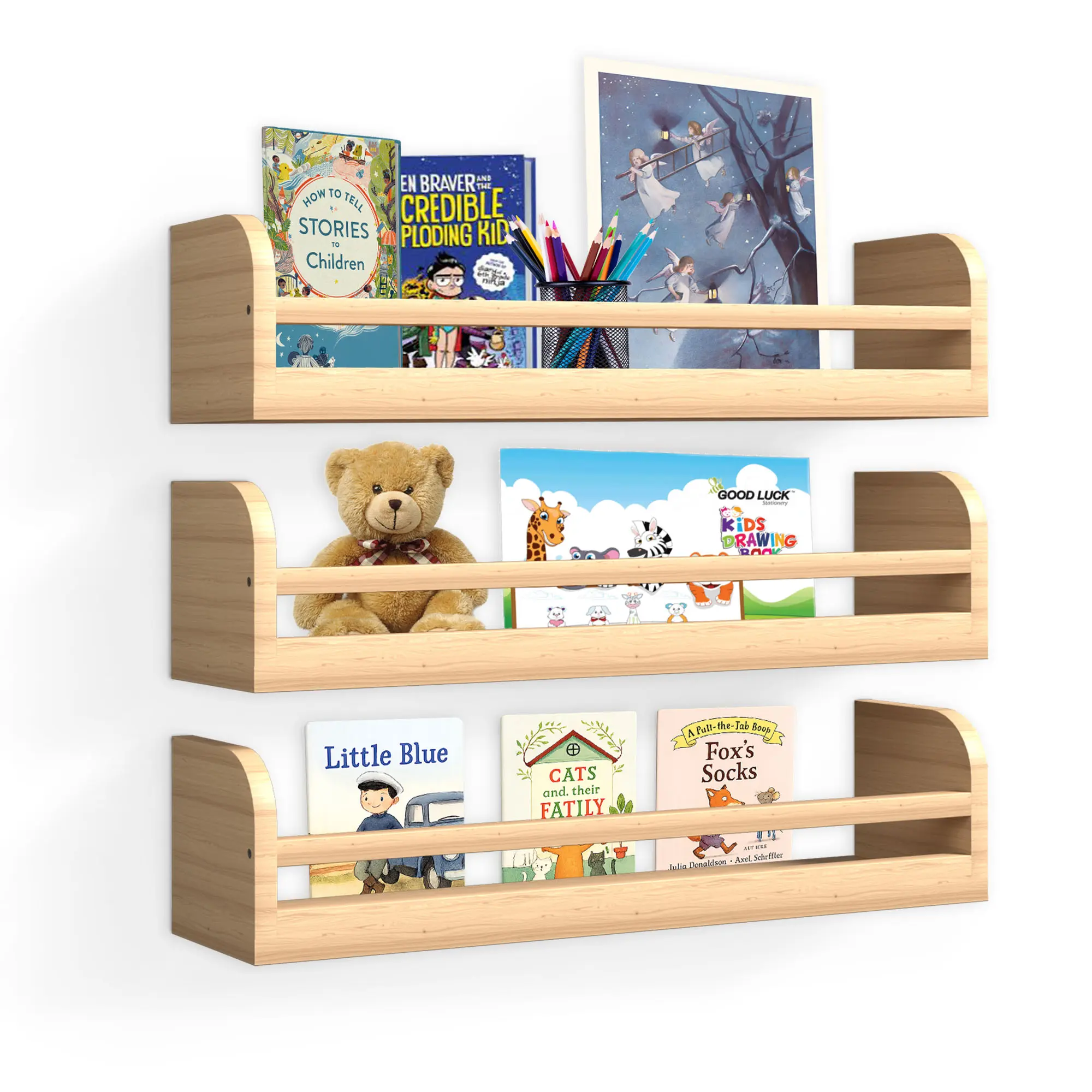 3-Pack  Natural Wood 