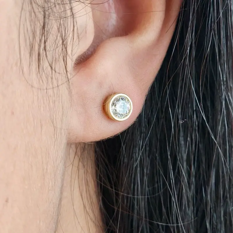 ViOrO 14K Gold Plated Little Earrings - Electro Laminated for Daily Use. Unisex Fashion Jewelry - Stylish Accessories