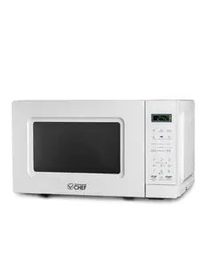 Commercial CHEF Small Microwave 0.7 Cu. Ft. Countertop Microwave with Digital Display, White Microwave with 10 Power Levels, Outstanding Portable Microwave with Convenient Push Button