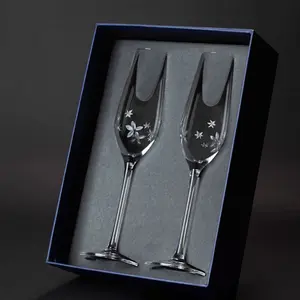 Nancy Patterned Champagne Glass Gift Set 2pcs, Suitable for Sweet Wine Sparkling Wine & Cocktails