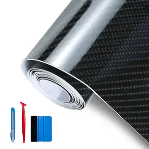 Free Tool Kit High Gloss Vinyl Wrap Kit for Black Out Chrome Delete Window Trim Door Trim Hood Cover Strip Decor- (12inch x 60inch)