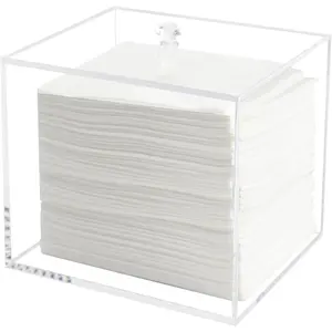 Towel Box,  Facial Disposable Towelettes Holder Container for XL  Towels and Protects from Dust, Clear