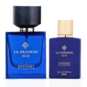 La Passion Blue 100ml (3.4 oz) & La Passion Blue  Mini 20ml (0.6 oz) Eau de Parfum Sprays by Intense Elite (Bundle)