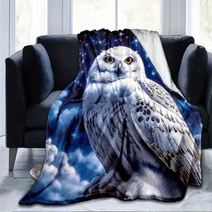 Comfortable Night Sky Owl Printed Blanket - Soft and lightweight blanket for sofas, beds, chairs and camping - the perfect gift for adults
