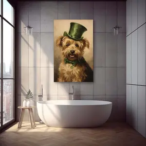 Dog St Patricks Day Prints, Rustic Clover Wall Art, Irish Art Gifts, Saint Patrick's Day Gift, Printable Irish Shamrock Print Decor POSTER