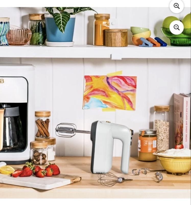 Beautiful 6-Speed Electric Hand Mixer, White Icing by Drew Barrymore