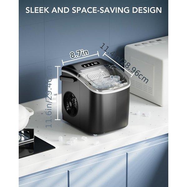 Portable Nugget Ice Maker Countertop – Pebble Ice Machine, 26–35 lbs/24H, Self Cleaning, One Click Operation, Chewable Pellet Ice for Home & Office