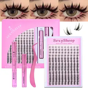Fairy Wispy Lash Set, Mixed Style Eyelash Kit，Manga Eyelashes, Eyelash Extensions, DIY Lash Extension Kit with Bottom Lashes, Includes Bond&Seal, Remover, Tweezers