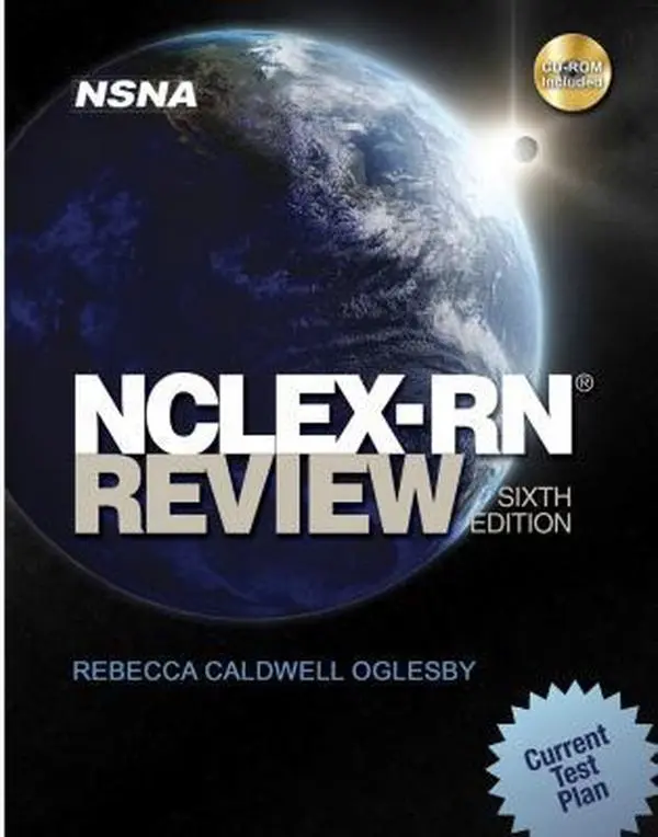 Used NCLEX-RN Review Exam Preparation Study Guide (2009 Edition, 960 Pages, Paperback, English) by Rebecca Oglesby - With CDROM, Cengage Learn