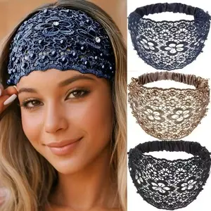 1pc Bohemian Chic and Embellished Women's Wide Headband, Luxury Hair Accessory for Weddings, Vacations, and Daily Styles, Bohemian Tube Top Headband, three colors choice