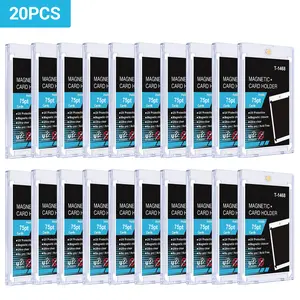 Ultra Slim Magnetic Card Protector Holders, High Definition Clear Acrylic Card Cases, 73*110mm Standard Size, Anti-Scratch Anti-Fade Collectibles Card Display Storage Accessories 20Pcs