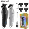 KEMEI PG2299 Professional Men's Cordless T-Blade Hair Trimmer - Rechargeable Barber Compact Self-Grooming Kit with USB Port, for Cordless Beard Trimming, T-Blade Detail, Beard Style, Groom Style (Gray & Black)