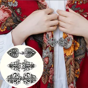 Women's Vintage Sweater Clips Set, Fashionable Shawl Collar Clasps & Formal Shirt Clips, Perfect for Dresses & Scarves, Cinch Clips