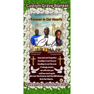 Memorial Gravesite Blanket – Personalized Decoration – Custom Tribute Blanket