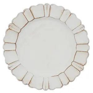 SARO CH189.I13R Scalloped Ruffled Design Charger Plates - Set of 4