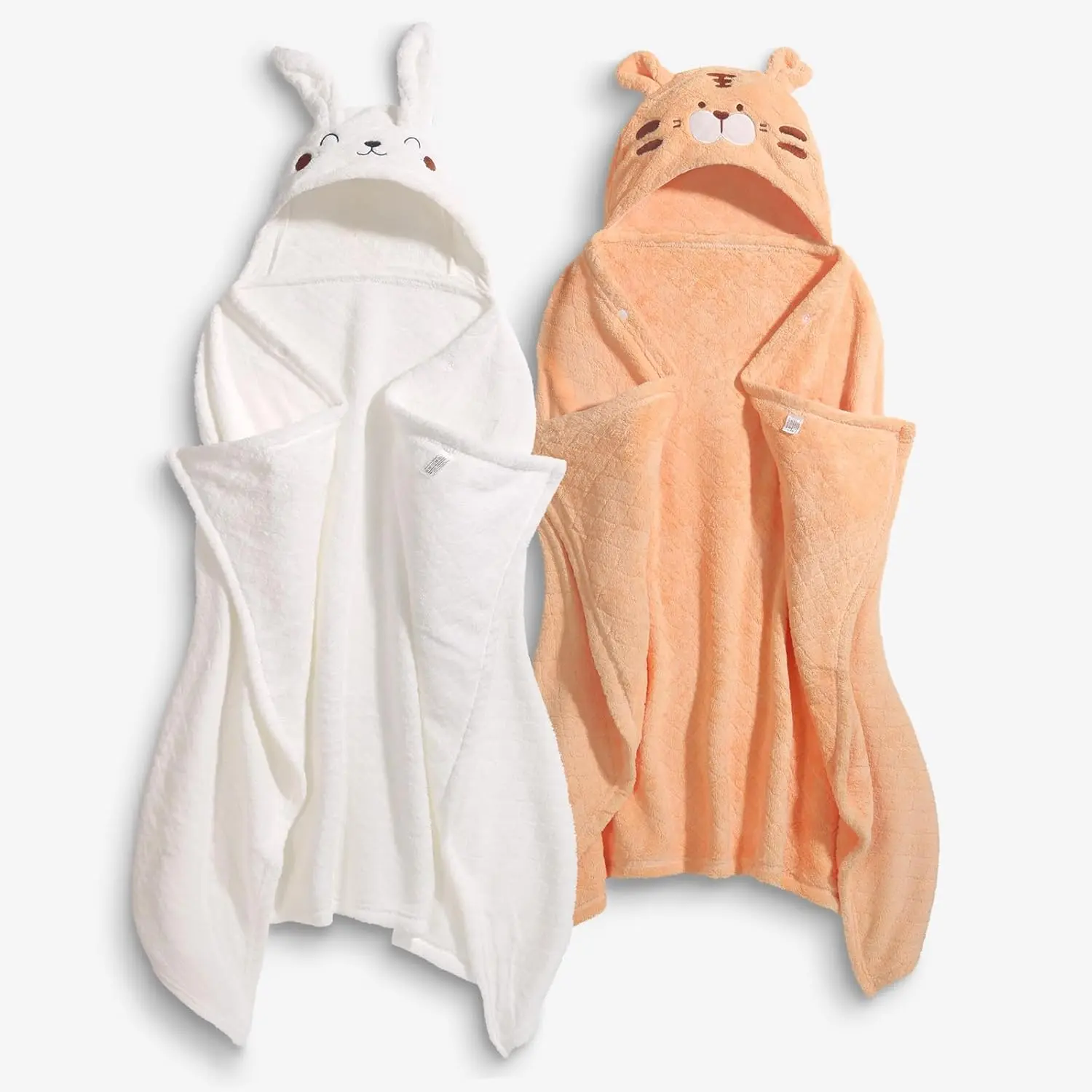 SQ-NG018 Toddler Bath Towel Baby Bath Towels Hooded Kids Towel for Boy Girl 0-5 Year, 2-Pack Thick Absorbent Toddler Towels Hooded Baby, Large 50''x32'' Soft Hooded Baby Bath & Hooded Towels