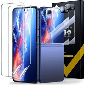 【2+2+2】 Screen Protector For Samsung Galaxy Z Flip 7, [Strengthen Crease Test] Self-Healing Soft TPU Screen Protector For Galaxy Z Flip 7+ Front Tempered Glass + Camera lens Protector,Anti Scratch