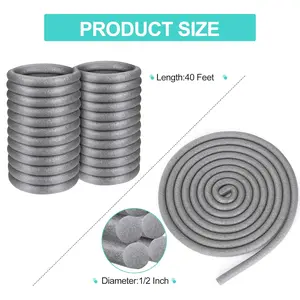 1/2" Diameter x 40' Length Foam Backer Rod Caulk Saver for Gaps and Joints Backing Concrete Filler