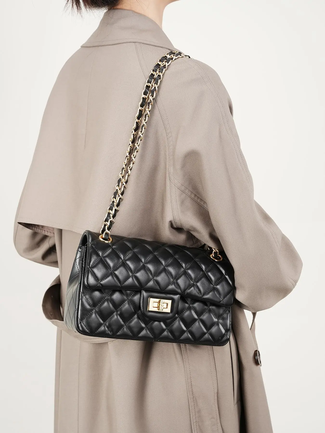 Women's Solid Color Quilted Crossbody Bag, Fashionable Large Capacity Shoulder Bag for Daily Used, Casual Trendy Versatile High-quality Daily Commutin