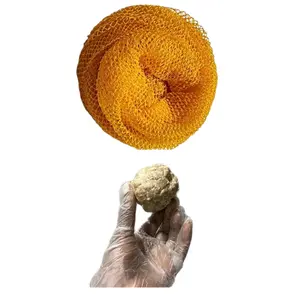 Exfoliating Bundle African White Soap & Exfoliating Net Sponge for Skin Care Routine