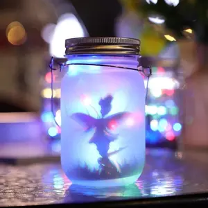 Solar Powered Outdoor Garden Lantern, Mason Jar Light, Solar Bottle Lamp, Solar Lights, Ideal for Courtyard and Villa Decor, Single Pack