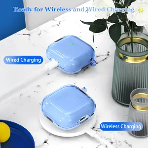 Rfun Soft Tpu Protective Case for AirPods 4, High Transparency Anti-Yellowing, Charging, Audio, Includes Cleaning Tool and Cute Round Buckle