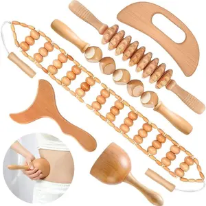 Revitalize Your Body: 6-In-1 Wooden Therapy Massage Tool Set, Ultimate Full-Body Massager Kit, Handcrafted for Professional & Home Use