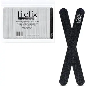 Nail Files 180/240 Grit 100pcs – Professional Emery Boards for Natural & Acrylic Nails, Double Sided Manicure & Pedicure Tools 7 Inches– Coarse Grit for Shaping, Buffing – Limas para Uñas Reusables