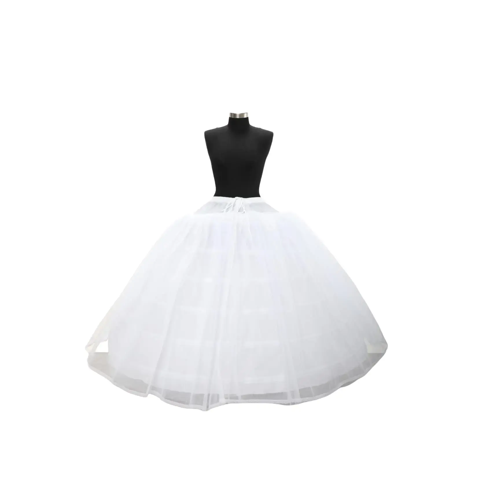 Womenswear 6 Hoop Bottom Petticoat for quinceanera dress with comfortable elastic waist and strings.