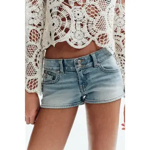 H&M Low-waisted mini denim shorts