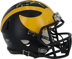 Tom Brady Michigan Wolverines Autographed Riddell Speed Mini Helmet - Signed on Top - Fanatics Authentic Certified