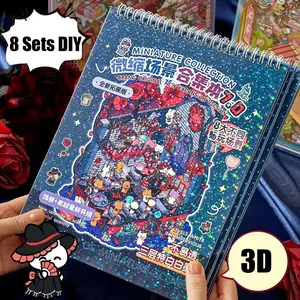 3D Miniature Scene Stickers, 8 Sets Large DIY House Stickers, Cute 3D Cartoon Sticker Scenes, Stress Relief for Adults, Time Filler, Adhesive Stickers, Decorative Stickers, Sticker Sheets, Sticker Album