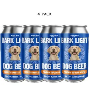 Bark Light Dog Beer | Organic Pumpkin-Infused Water, 4x12oz Cans, Non-Alcoholic Dog Beverage by Yappy Hour Drink