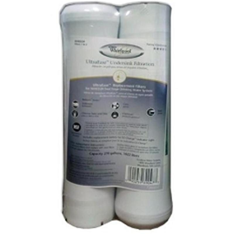 Whirlpool UltraEase Dual-Stage NSF-Certified Water Filter Replacement (Model WHIRLPOOL-WHEEDF) - 2-Pack for Kitchen Daily Use, 6-Month Lifespan, Contaminant Removal, Clean Water Support, Batteries Packed Separately, ANSI Standard