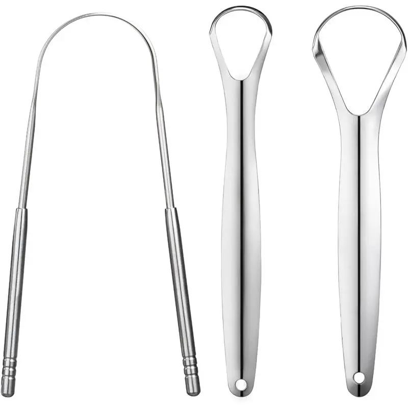 3 PCS Metal Tongue Scraper, Tongue Scrapers for Adults, Stainless Steel Tounge Scrappers, Tounge Scraper, Portable Tongue Scrappers YLYL