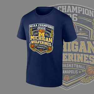Mic2026 NCAA Champions T-Shirt, Men’s Basketball Championship Graphic Tee, Finals College Shirt