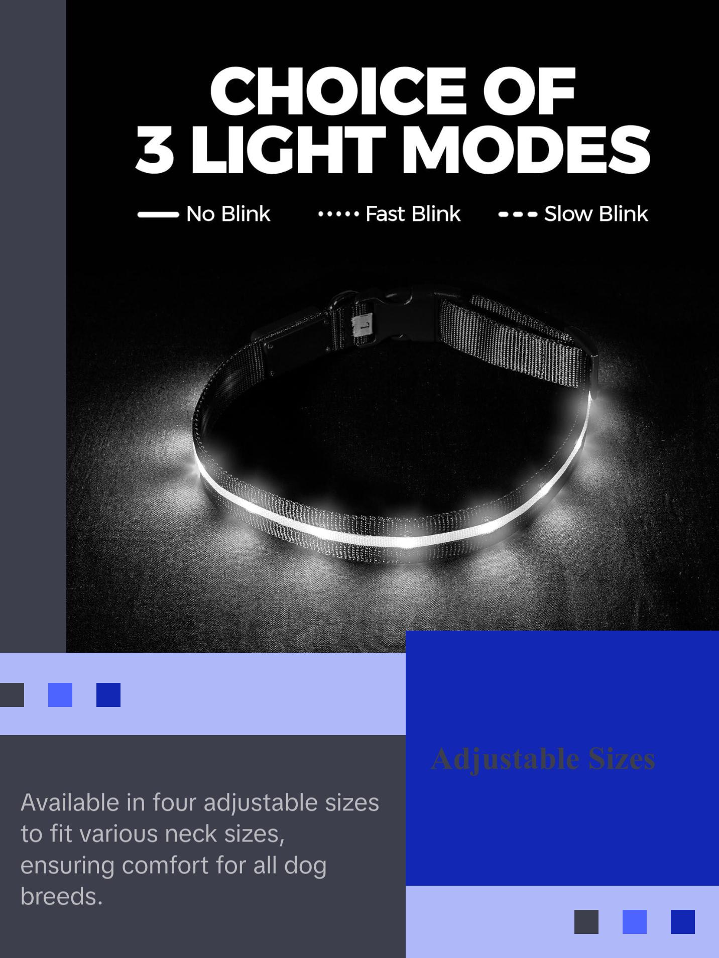 BLAZIN Brightest LED Dog Collars – The Original LED Collar Offering 1,000 Feet of Visibility – USB Rechargeable, Waterproof Design for Enhanced Safety During Nighttime Walks – Proudly Made in the USA Blazin