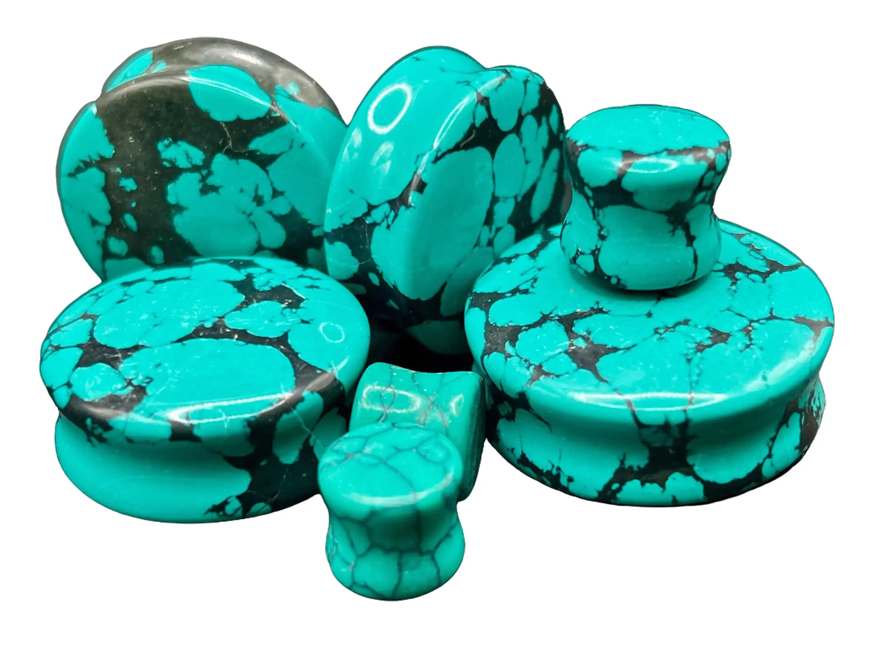 Turquoise Howlite Double Flare for Gauged Ears