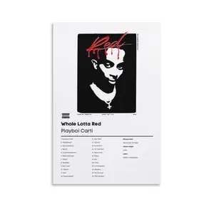 Playboi Carti Whole Lotta Red Poster Picture Canvas Wall Art Print Home Room Decor
