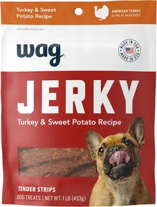 Soft & Tender American Jerky Dog Treats – Turkey & Sweet Potato, 16 Ounce (Pack of 1)